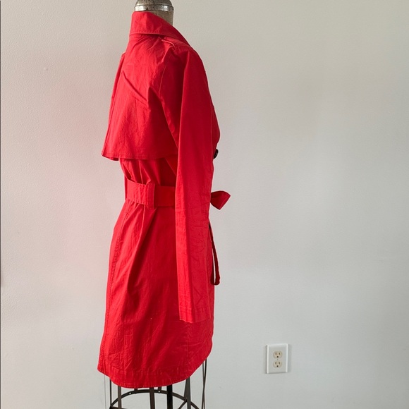 CAbi- Convertible Trench 3 in 1 Coat Vest Bolero Poppy Red Belted Size 0 - Picture 9 of 15